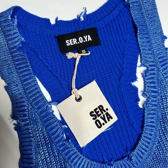 NWT | SER.O.YA | YONIT DRESS | Royal Blue Coated | XS - Picture 11 of 14